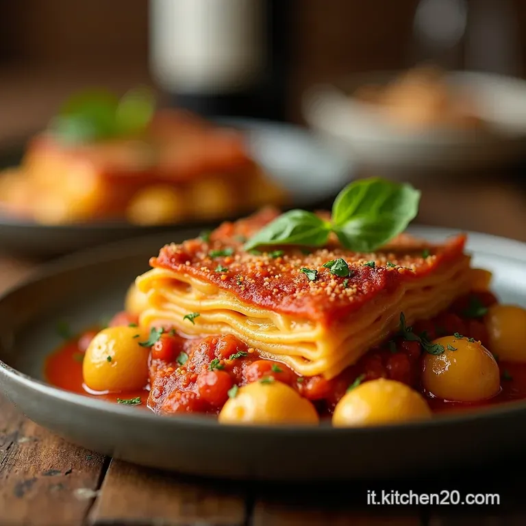 Lasagna Rivisitata Gnocchi Fatti in Casa Al Fornello Strati Di Tradizione Veloce presentation