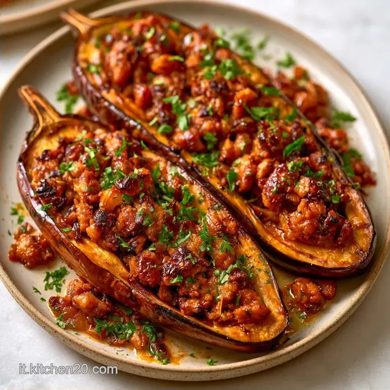 Melanzane Al Forno Ripiene Di Carne con Macinato