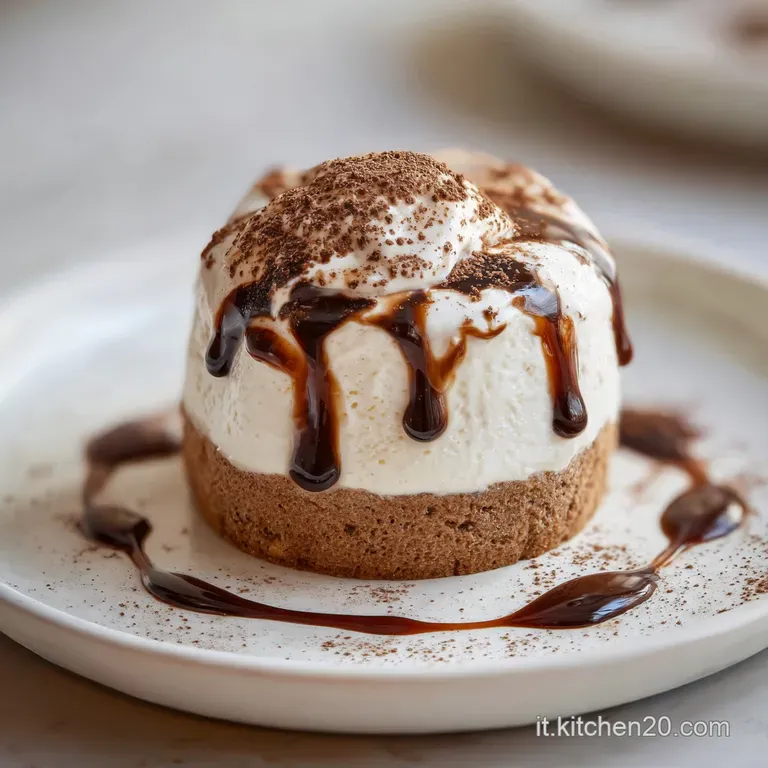 Elegant mini tiramisu dessert, served in a glass, with cocoa powder and a small espresso spoon, ready to eat.