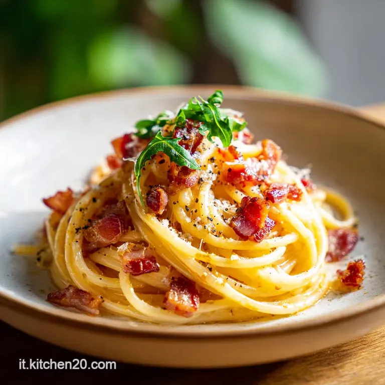 Elegant plating of twirled pasta with pecorino and black pepper, garnished with fresh herbs, on a white porcelain plate.