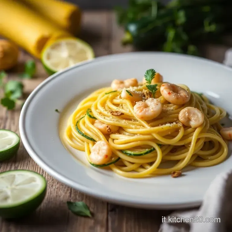 Pasta Zucchine E Gamberetti Alla Mediterranea presentation