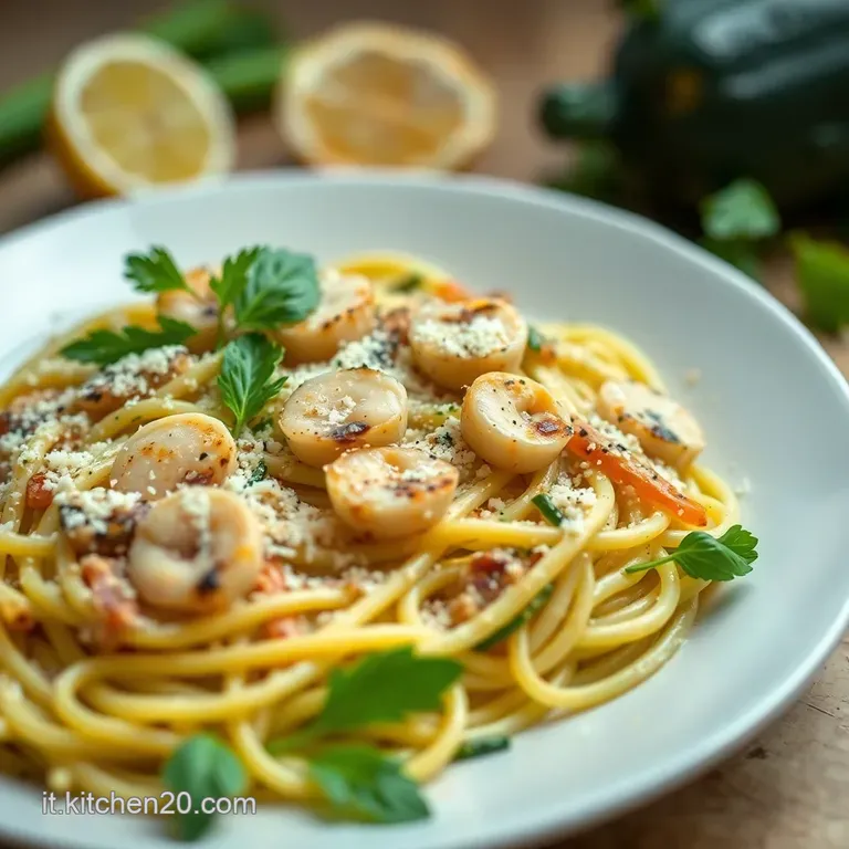 Pasta Zucchine e Gamberetti alla Mediterranea