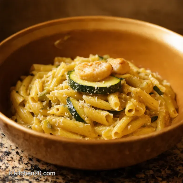 Pasta Zucchine E Gamberetti presentation