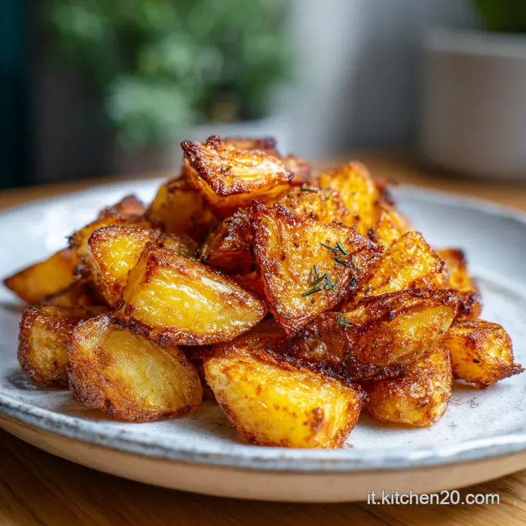 Perfectly arranged potato rounds, speckled with herbs, sit atop a white plate; steam rising suggests a comforting warmth.
