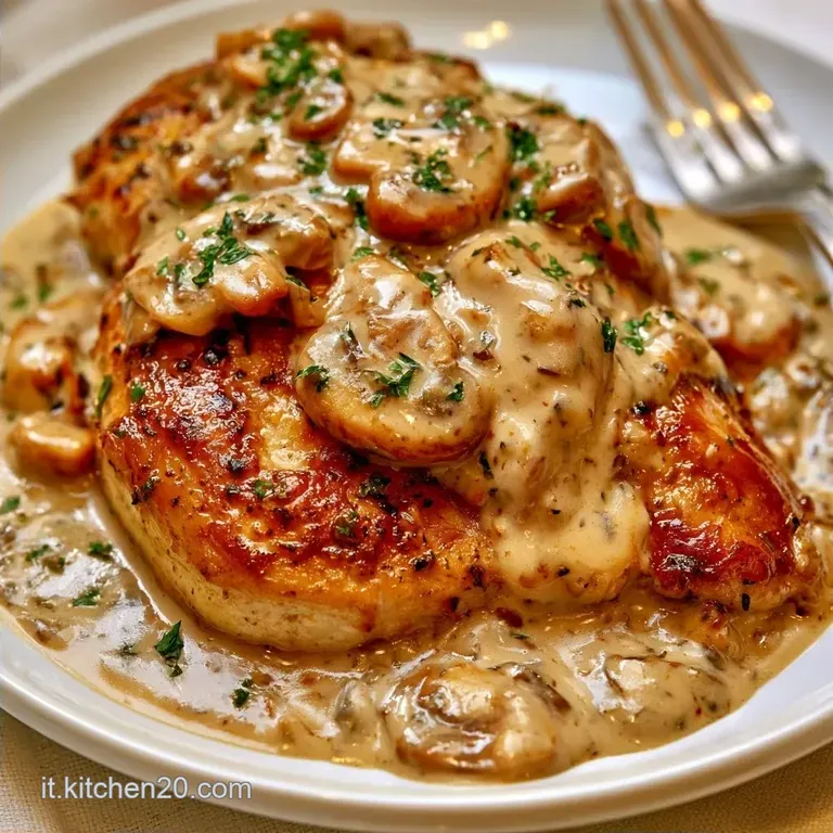 Pollo Ai Funghi Cremoso in Padella