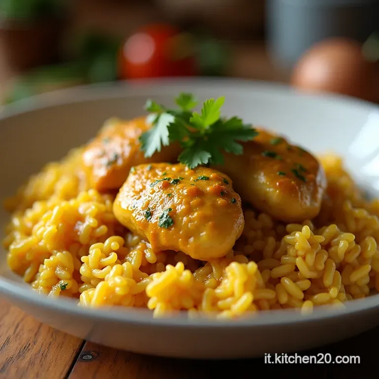 Pollo Al Curry Cremoso Alla Romana presentation