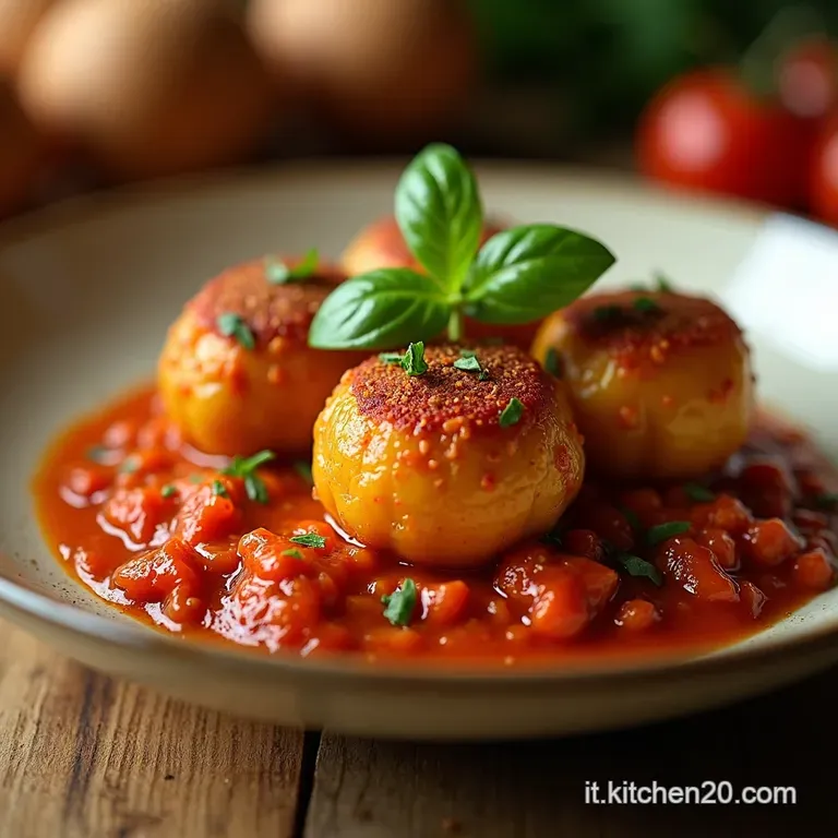 Polpette Filanti Al Forno Su Letto Di Pur&egrave; Soffice presentation