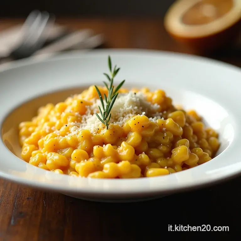 Risotto Cremoso alla Zucca e Rosmarino con Mantecatura al Parmigiano