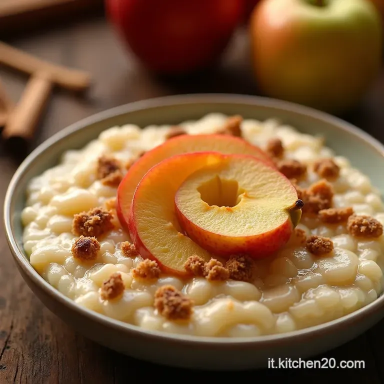 Risveglio Dorato Porridge Cremoso Alla Vaniglia Con Mele Al Dulce De Leche presentation