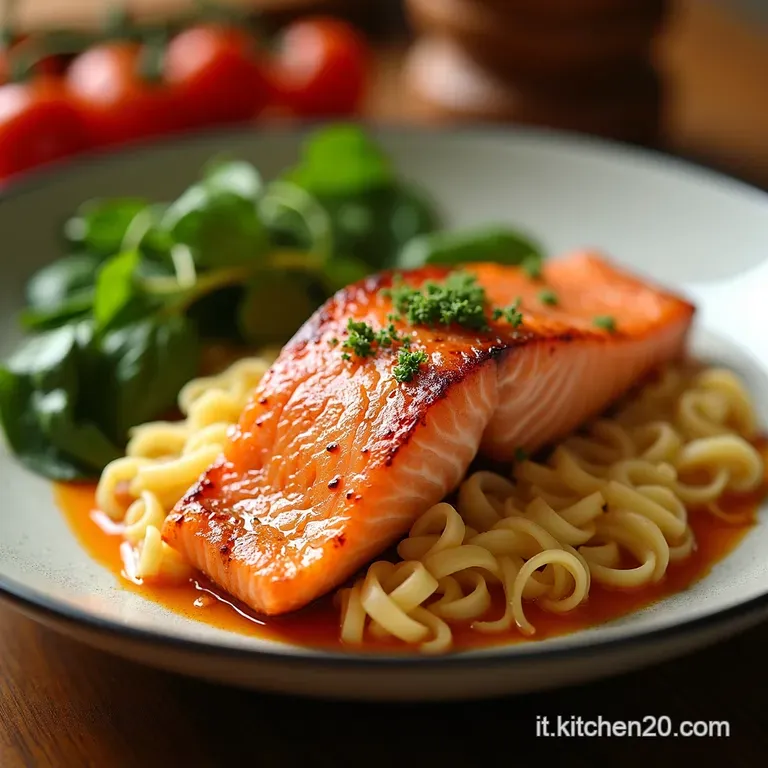 Salmone in Padella Alla Mediterranea presentation