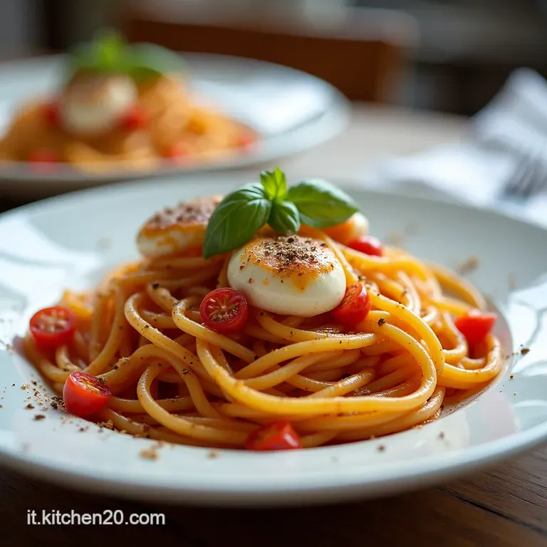 Spaghetti Pugliesi Il Sogno Cremoso di Burrata Pomodori Secchi e Taralli Croccanti