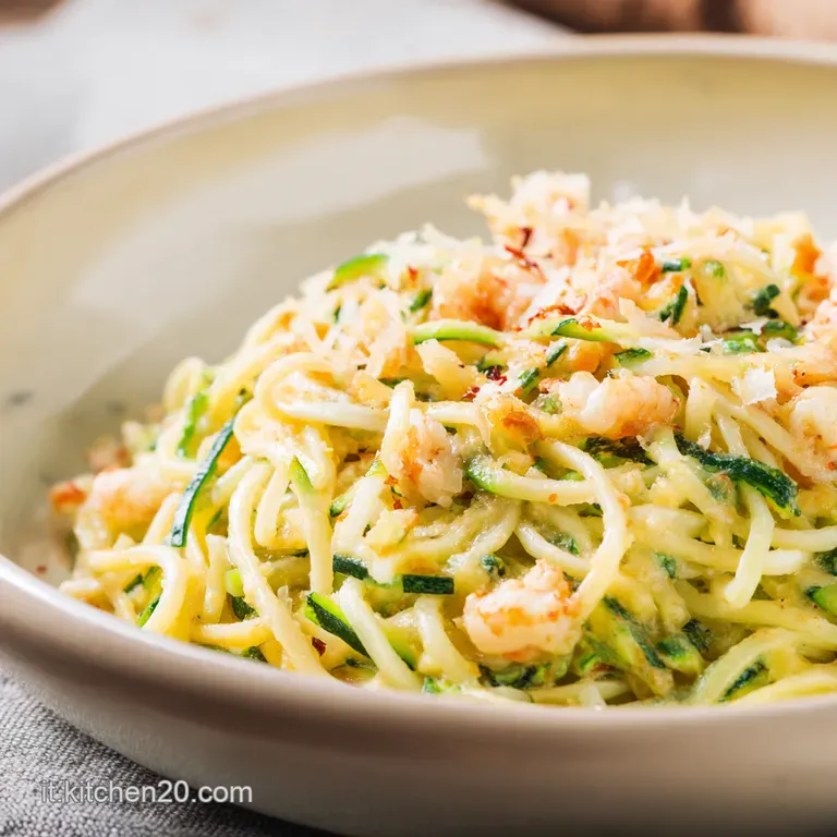 Spaghetti con Zucchine e Gamberetti