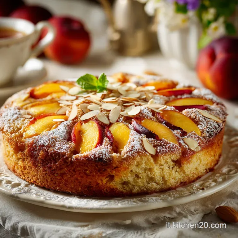 Torta soffice con pesche e mandorle la morbidezza che non ti aspetti