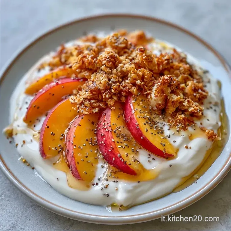 Yogurt Bowl con Pesche e Granola in 10 Minuti