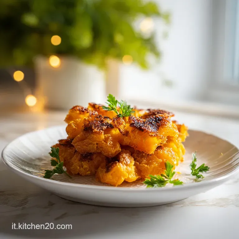Plump, tender squash chunks artfully arranged on a white plate with a sprinkle of fresh herbs.