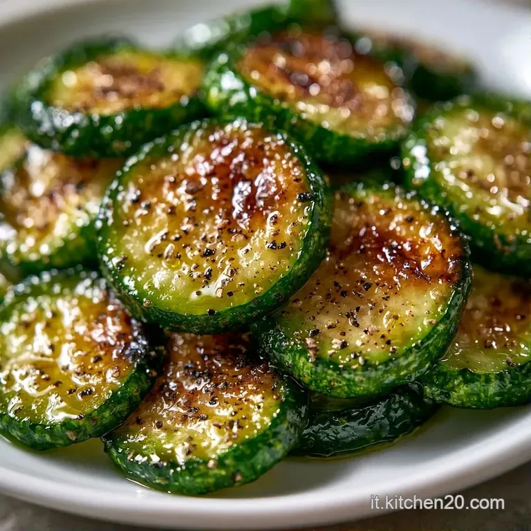 Elegante composizione di zucchine grigliate verdi e tenere, decorate con scaglie di formaggio e gocce d'olio extra.