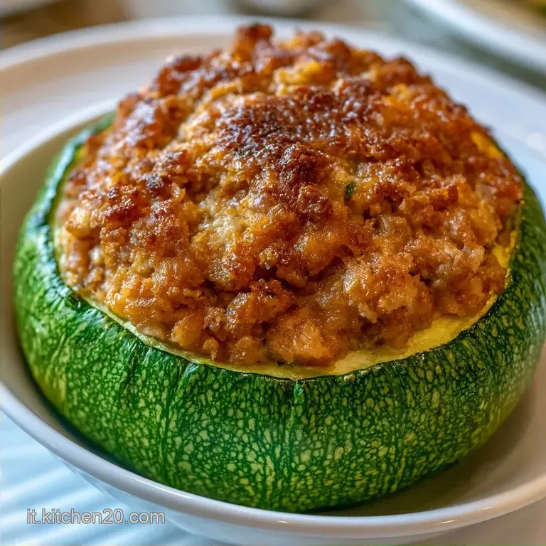 Zucchine Tonde Ripiene Carne al Forno