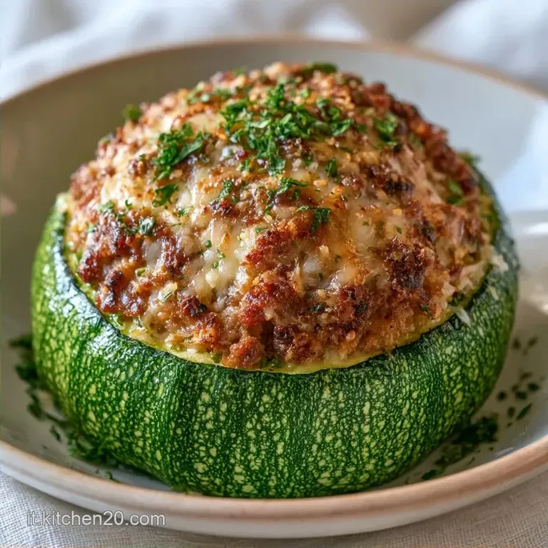 Zucchine Tonde Ripiene di Carne al Forno